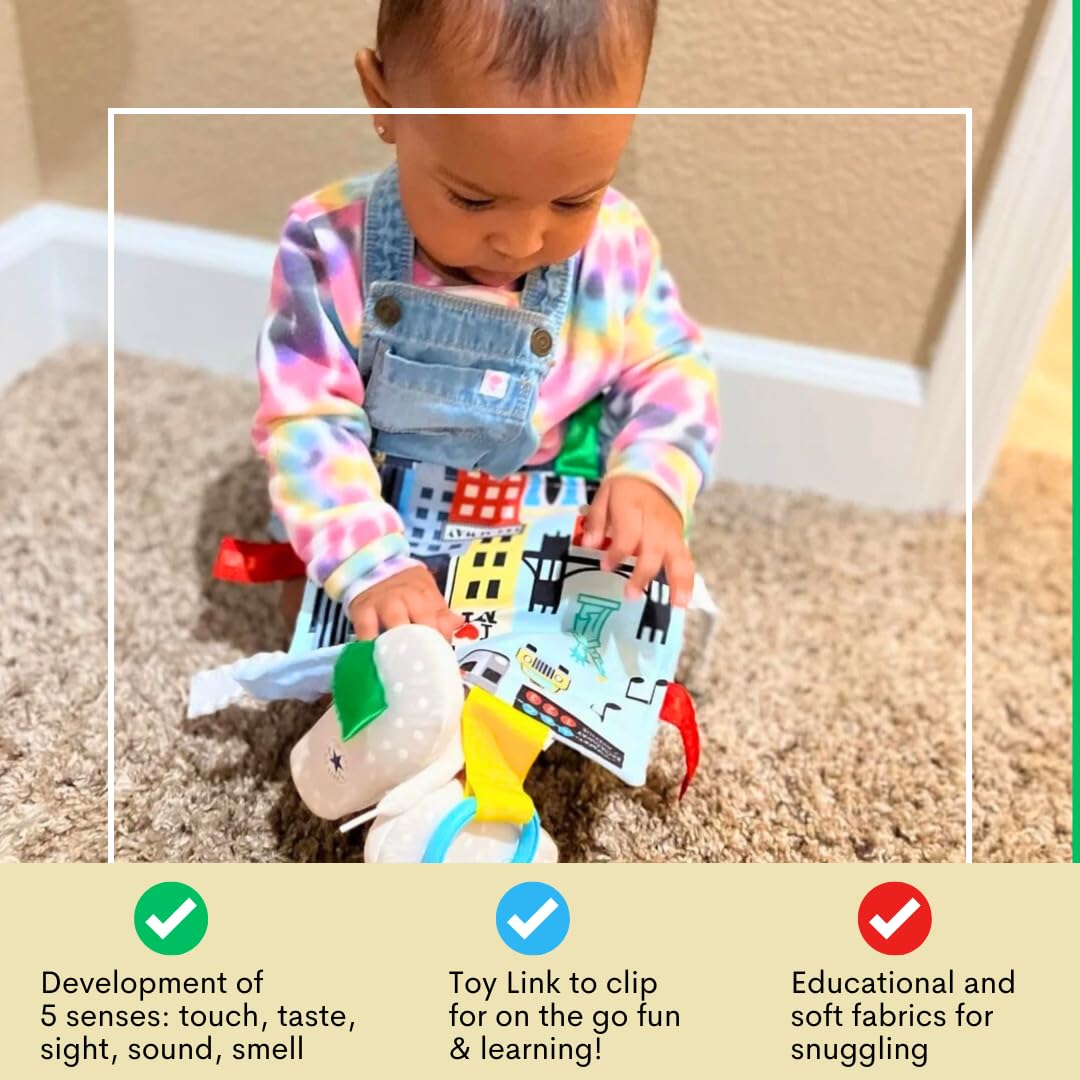 Amazon.com : Baby Jack & Co 8x8” Learning Lovey NYC New York Tag